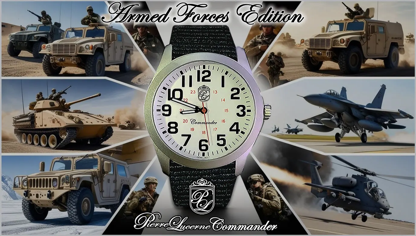 Pierre Lucerne Commander WW2 Style Aviator Navy USMC Field Trench Railroad Watch - Image 4